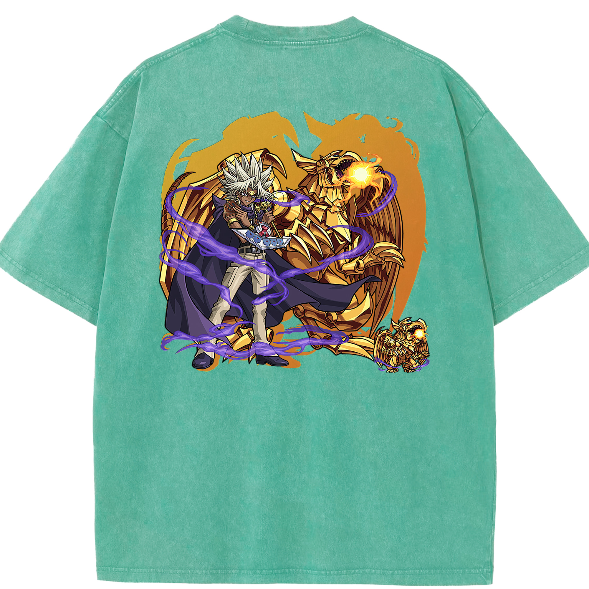 （画像用） 遊☆戯☆王 Yu-Gi-Oh! 綿100% ヴィンテージ風 半袖Tシャツ（背面プリント）